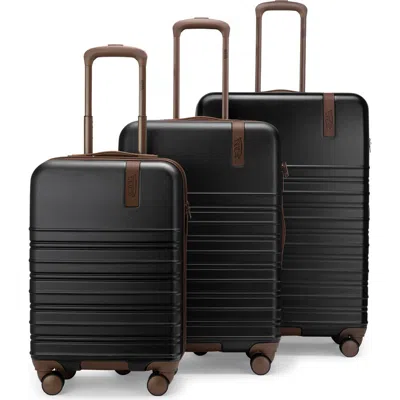 Von Dutch Retro Trek 3-piece Expandable Hardside Spinner Luggage Set In Black