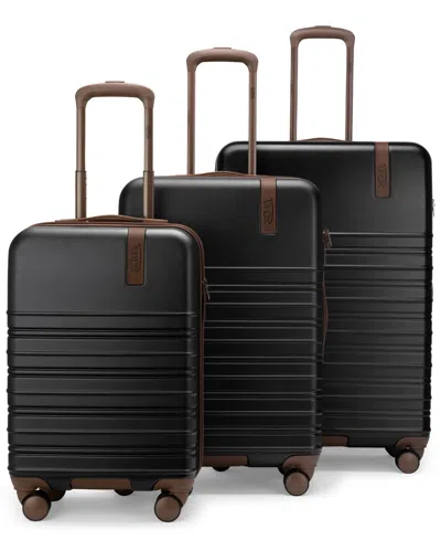 Von Dutch Retro Trek 3-piece Expandable Hardside Spinner Luggage Set In Black