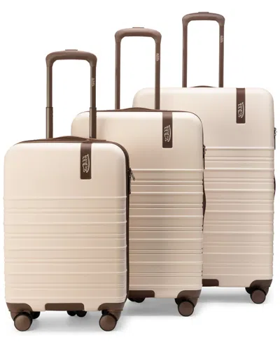 Von Dutch Retro Trek 3-piece Expandable Hardside Spinner Luggage Set In White