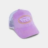 Von Dutch Reverse Logo Velvet Trucker Hat In Purple