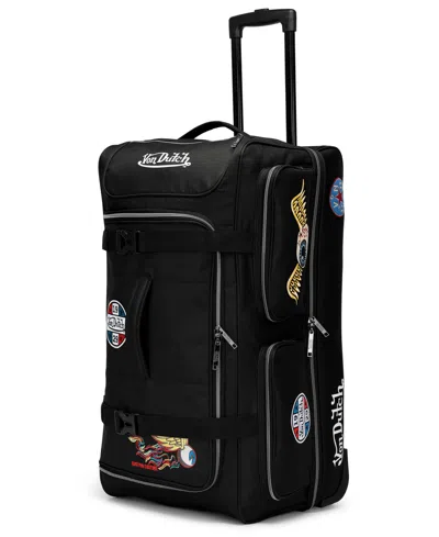Von Dutch Signature Patch 20" Carry-on Rolling Duffel In Black