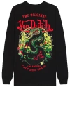 Von Dutch Snake Graphic Long Sleeve Tee In Black