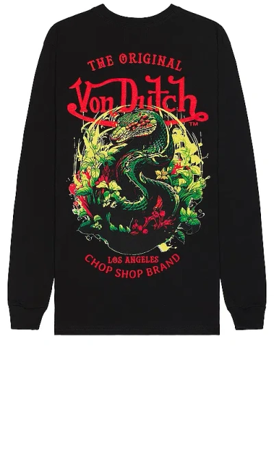 Von Dutch Snake Graphic Long Sleeve Tee In Black