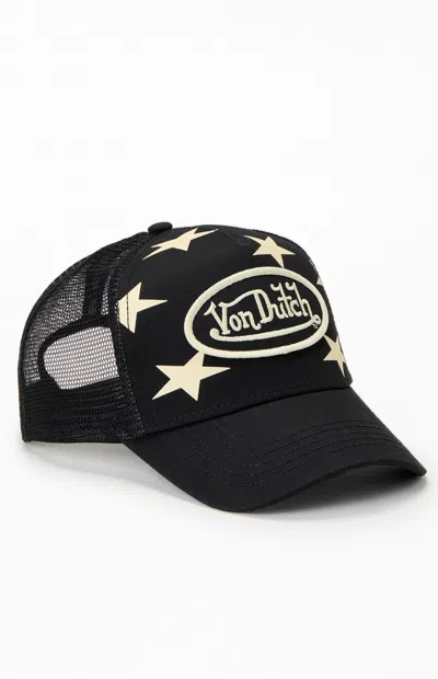 Von Dutch Star Studded Trucker Hat In Gray/pink