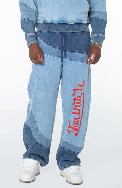 Von Dutch Swirl Straight Denim Pants In Blue