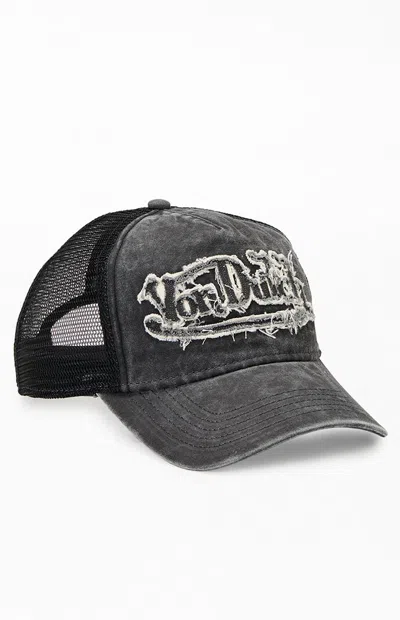 Von Dutch Throwback Logo Trucker Hat In Black