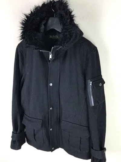 Pre-owned Von Dutch Winter Coat Jacket Military Fur Hoodie In Black