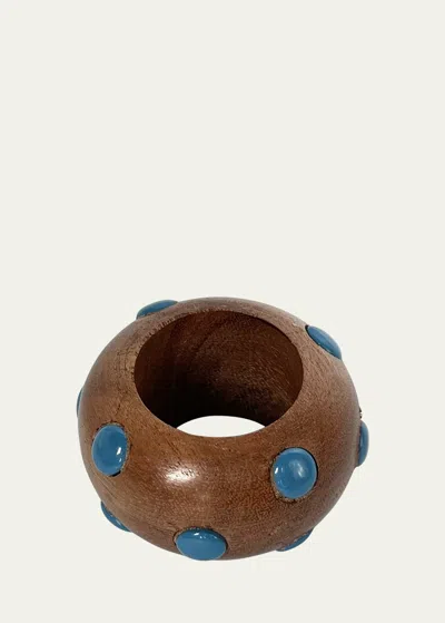 Von Gern Home Candy Dots Blue Napkin Ring
