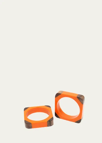 Von Gern Home Quatro Napkin Ring In Orange