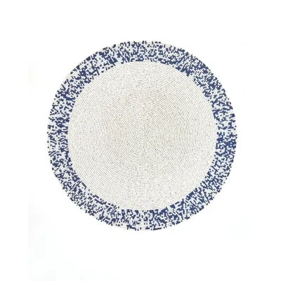 Von Gern Home Splatter Placemats In Navy,white
