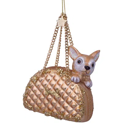 Vondels Dog In A Bag Decoration In Brown