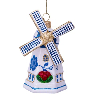 Vondels Glass Windmill Tree Decoration In Blue