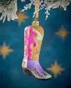 Vondels Pink Cowboy Boot Christmas Ornament In Multi