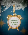 Vondels Shiny Gold Rich Alarm Clock Christmas Ornament In Gold