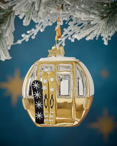 Vondels Ski Gondola Christmas Ornament In Gold