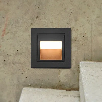 Vonn Lighting 3.5-in Modern Low-voltage 2-watt Etl Certified Integrated Led Outdoor Steps Light In Matte Black;powder Coated Finish