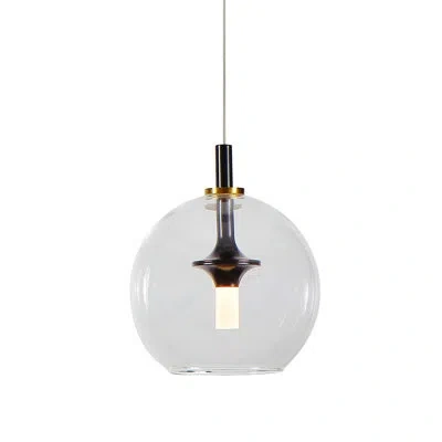 Vonn Lighting Artisan Series 1 - Light 7" Integrated Led Etl Certified Height Adjustable Pendant W/ Glass Shade In Oil Rubbed Bronze;antique Brass