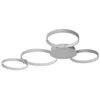 Vonn Lighting Capella Vmcf41500al 43" Integrated Led Ceiling Lighting Modern Multi-ring Semi Flush In Silver In White