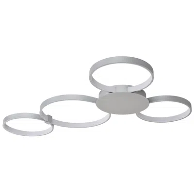 Vonn Lighting Capella Vmcf41500al 43" Integrated Led Ceiling Lighting Modern Multi-ring Semi Flush In Silver In White