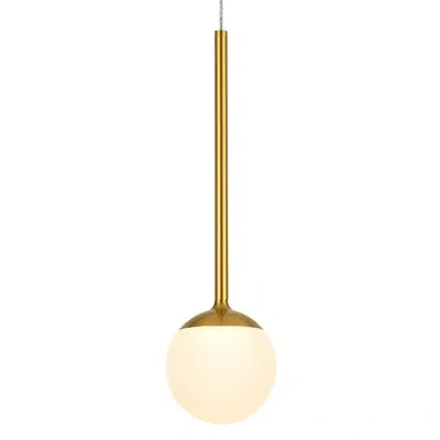 Vonn Lighting Capri 5-in 100-277v 1-light Etl Certified Integrated Led Height Adjustable Globe Pendant Lighting In Antique Brass