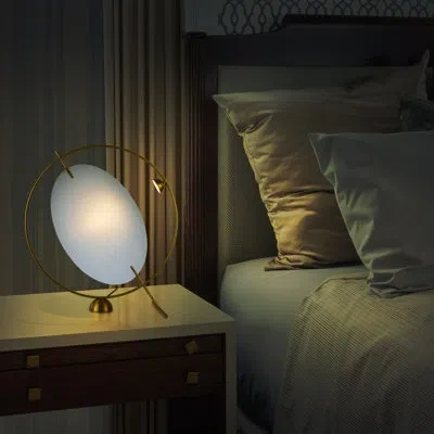 Vonn Lighting Como 20" Height Integrated Led Etl Certified Table Lamp With Dimmer Switch In Antique Brass