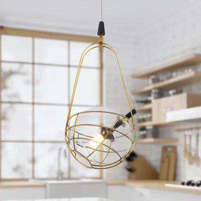 Vonn Lighting Firenze 8-in Integrated Led Etl Certified Height Adjustable Pendant Light With Glass Shade In Oil Rubbed Bronze;antique Brass
