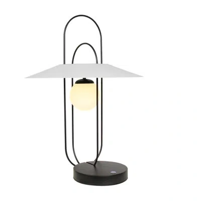 Vonn Lighting Lyra 24-in Height Integrated Led Etl Certified Cage Table Lamp With Shade And Touch Sensor Dimming In Black