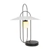 Vonn Lighting Lyra Vat6271bl 24" Height Integrated Led Table Lamp With White Shade In Black And Touch Sensor Dimmi