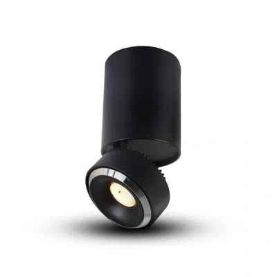 Vonn Lighting Orbit Integrated Led Etl Certified Surface Mounted Adjustable Downlight, Beam Angle 36 In Black