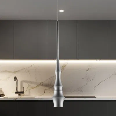 Vonn Lighting Polaris 1-light 5" Etl Certified Integrated Led Height Adjustable Pendant Light In Silver