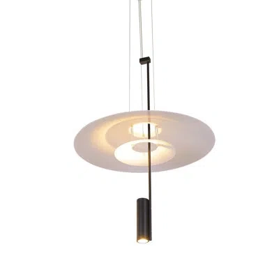 Vonn Lighting Positano 20-in Integrated Led Height Adjustable Etl Certified Pendant Light In Matte Black