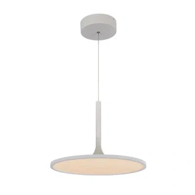 Vonn Lighting Salm Integrated Led Circular Pendant Light, Adjustable Height, Etl Certified Disc Chandelier In White