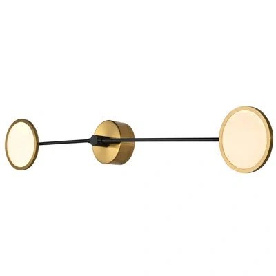 Vonn Lighting Torino 39-in Integrated Led Etl Certified Wall Sconce Light With Rotating Led Circular Disks In Matte Black;antique Brass