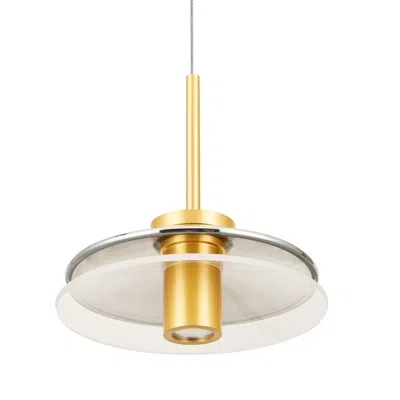Vonn Lighting Verona Vap2311bl 7" 100-277v 1-light Integrated Led Black Height Adjustable Pendant Lighting With Gl In Gold