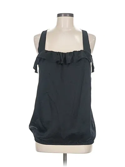 Pre-owned Voom By Joy Han Sleeveless Silk Top Black Halter Neckline Tops