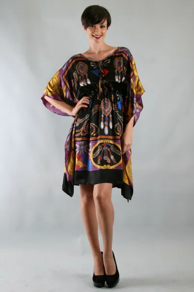 Pre-owned Voom By Joy Han : Women's Hemingway Caftan Dress-d7766 In Black Multi