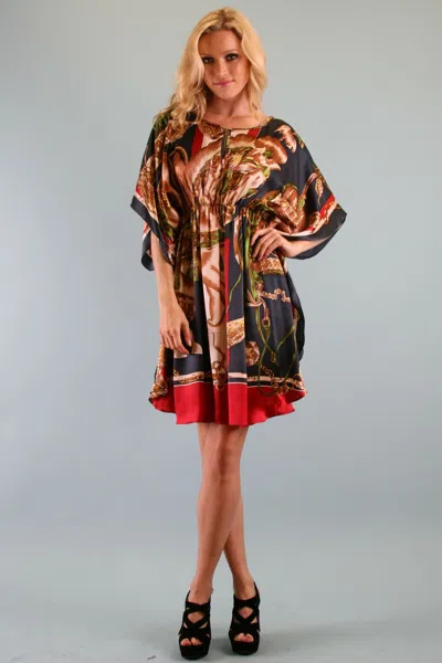 Pre-owned Voom By Joy Han : Women's Jane Caftan Dress-d7983 In Green Multi