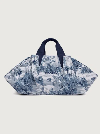 Vooray Studio Duffle In Navy Tropic Toile