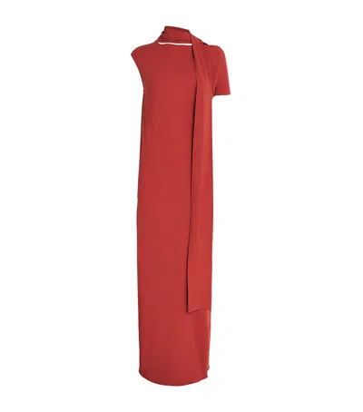 Voranida Cotton Scarf-detail Maxi Dress In Red