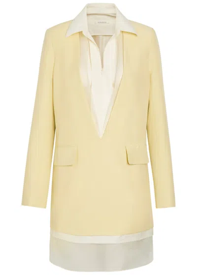 Voranida Nythera Layered Woven Mini Blazer Dress In Sand