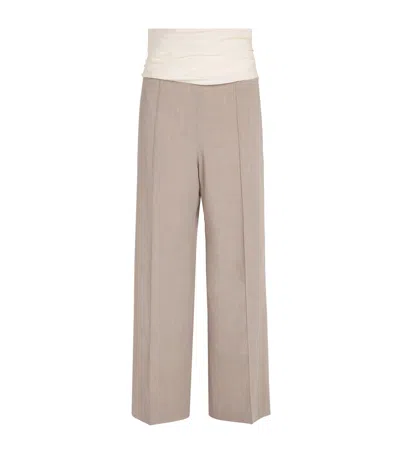 Voranida Ruched-detail Perrin Trousers In Neutral