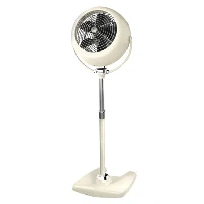 Vornado Timeless  Vfan Sr. Pedestal Vintage Fan Retro Metal Standing Air Circulator For Cooling & Dec In Vintage White