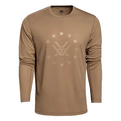 Vortex Men's  13 Star Perf Grid Long Sleeve T-shirt In Brown