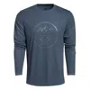 Vortex Men's  3 Peaks Performance Grid Long Sleeve T-shirt In Blue