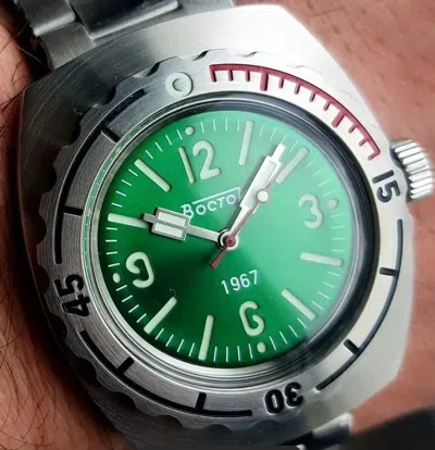 Pre-owned Vostok 1967 Amphibia Amphibian Automatic 20 Atm Watch Diver 200m 90082ас