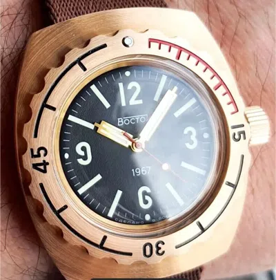 Pre-owned Vostok 1967 Amphibia Automatic 20 Atm Watch Diver 200m 90807b