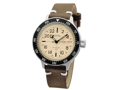 Pre-owned Vostok 24 Hour Watch Watch 720074l Cream  Russian Diver Watch Automatic