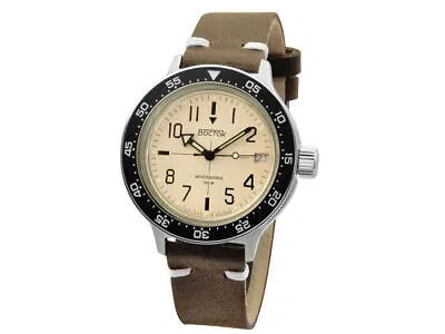 Pre-owned Vostok Diver Watch 720070l Cream  Russian Watch Automatic De