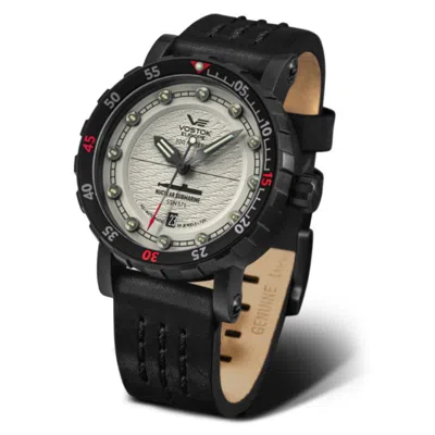 Pre-owned Vostok Europe Nuclear Submarine Leather Silicone Strap Men Watch Nh35-571c607-sl