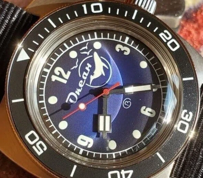 Pre-owned Vostok Ocean (okean) Whale In A Bubble 111ps Limit Amphibian Diver 170yg1